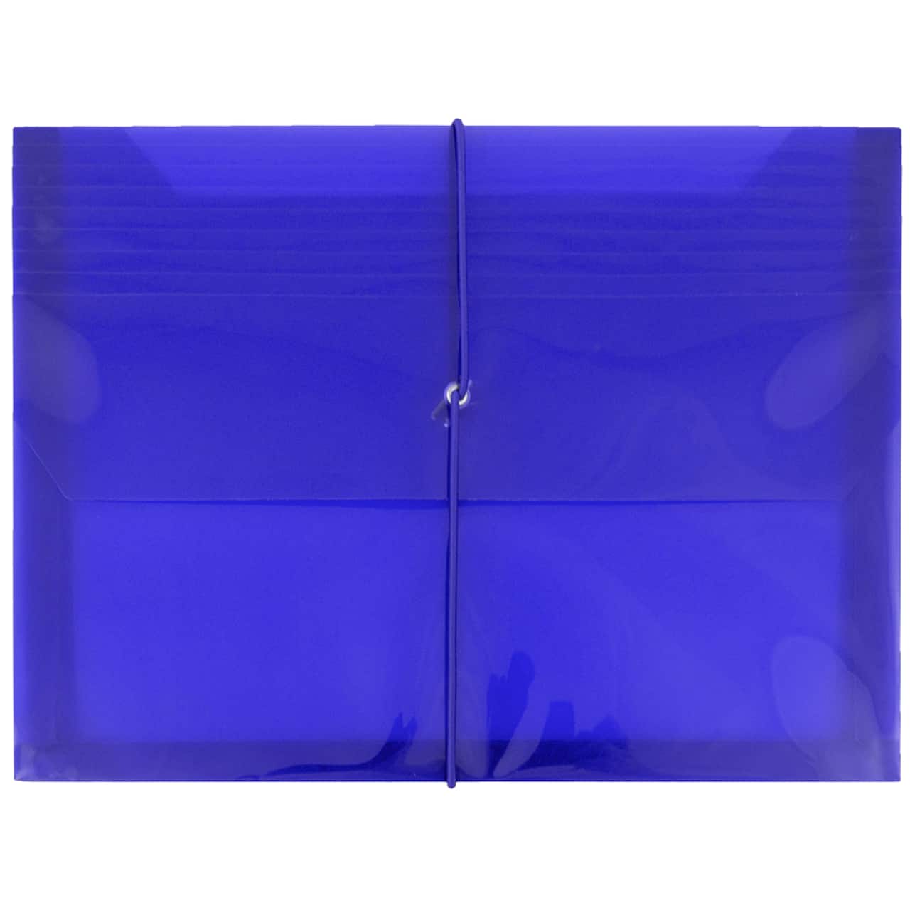 JAM Paper 9.75" x 13" Plastic Elastic Band Closure Expansion Envelopes, 12ct.